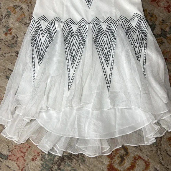 Free People Radiating Angles Strapless Dress - White and Black - Picture 7 of 14